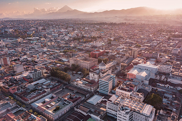 Luftbild einer Großstadt Guatemala-Stadt