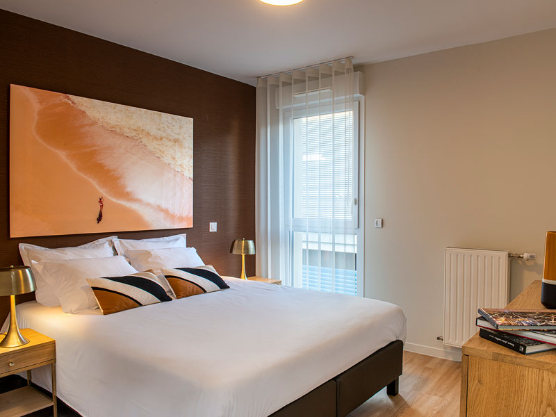 Komfortables Schlafzimmer der Premium-Residenz in Rouen – Unterkunft für Teilnehmer einer Business Französisch-Sprachreise