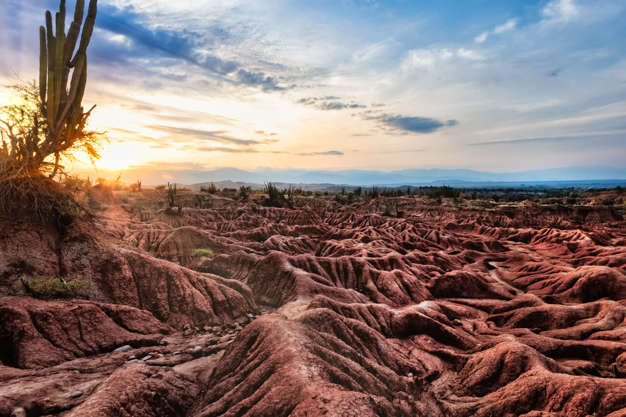 Tatacoa Wüste bei Sonnenuntergang Vokabeln lernen unterwegs
