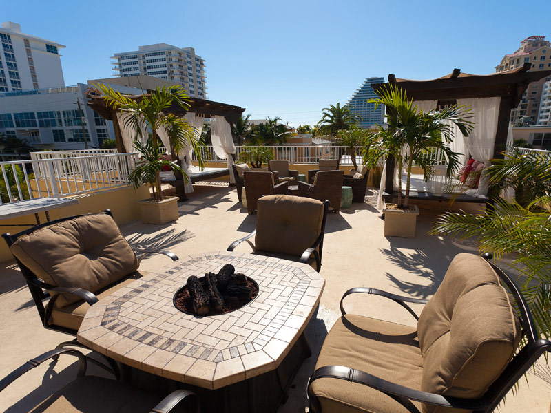 Draußenbereich Studio-Apartment, Englisch Sprachreisen